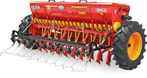 SEED DRILL WITH HYDRAULIC CONTROLLER,CHISEL TYPE SOWING FEET, SPRING TYPE SOIL COVERS